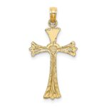 10K Polished and Engraved Cross W/ Heart Charm - Image 4