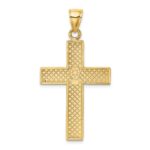 10K Polished Large Block Cross w/ Open Back Charm - Image 4