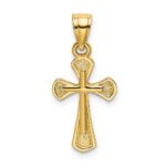 10K Solid Textured Cross Charm