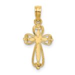 10K Polished and Cut-Out Engraved Cross Charm - Image 4