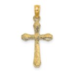 10K Polished Beveled Tips Cross Charm - Image 4