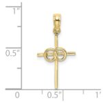 10K Polished Infinity Circles Cross Charm - Image 3