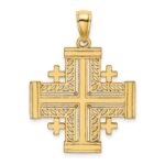 10K Cut-Out Jerusalem Cross Charm