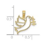 10K Cut-Out Dove with Olive Branch Charm - Image 3
