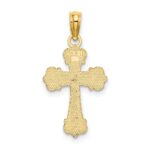 10K Cross W/ Scroll Tips and Button Center Charm - Image 4