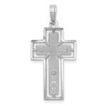 10K White Gold Textured Crucifix w/ Frame Charm - Image 4