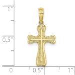 10K Cross w/ Textured Heart Edges Design Charm - Image 3