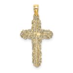 10K Cross w/ Filigree Lace Trim Charm - Image 4
