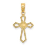 10K Cut-Out and Flat Cross W/ Flower Charm - Image 4