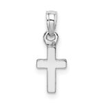 10K White Gold Polished Mini Cross Charm - Image 4