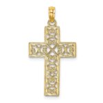 10K Textured Lace Center Cross Charm - Image 3