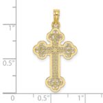 10K Cut-Out Design Cross Charm - Image 3