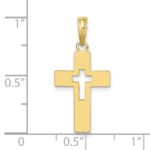 10K Polished Cut-Out Cross Charm - Image 3
