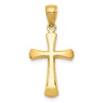 10K Polished Beveled Cross w/ Round Tips Charm