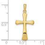 10K Polished Beveled Cross w/ Round Tips Charm - Image 3