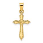 10K w/ Engraved Edges Cross Charm