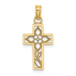 10K Flower In Cross Charm