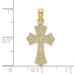 10K Textured Cut-Out Center Cross Charm - Image 3