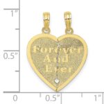 10K FOREVER AND EVER 2 Piece Break-A-Part Heart Charm - Image 3