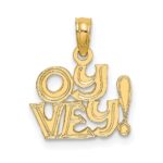 10K Polished and Engraved OY VEY Charm