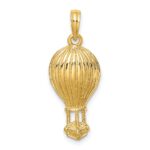 10K Polished Hot Air Balloon Charm
