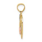 10K Two-tone w/White Rhodium #1 GRANDMA In Heart Charm - Image 2