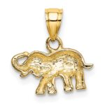 10k w/ Rhodium Small Elephant Charm - Image 4