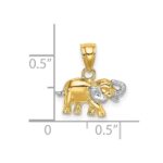 10k w/ Rhodium Small Elephant Charm - Image 3