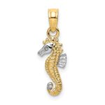 10K w/Rhodium 2-D Seahorse Charm