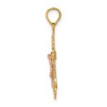 10K Two-Tone Crucifix W/ Lace Trim Charm - Image 2