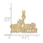 10k Two-Tone #1 GRANDDAUGHTER w/ Flowers Charm - Image 3