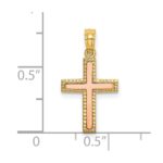 10k Two-tone Polished Cross Charm - Image 3