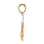 10k Two-tone w/White Rhodium #1 MOM w/ Flower Charm - Image 2