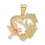 10k Two-tone w/White Rhodium AMOR Heart w/Doves Charm - Image 4