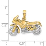 10k Two-tone 3-D Moveable Motorcycle Charm - Image 3