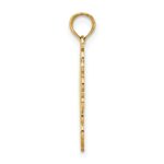 10K W/ Rhodium Beaded Lace Trim Cross Charm - Image 2