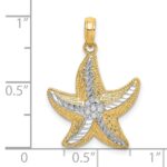 10K Rhodium D/C Small Starfish Charm - Image 3