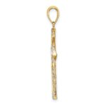 10K W/ Rhodium D/C Reversible Cross Charm - Image 2