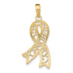10K W/Rhodium Filigree Ribbon HOPE Charm - Image 4