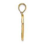 10K W/ Rhodium Beaded Filigree Fashion Heart Charm - Image 2