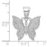10K White Gold Butterfly Pendant - Image 2