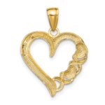 10K Polished Heart and X Pendant - Image 3