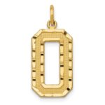 10k Large Brushed Diamond-cut Number 0 Charm