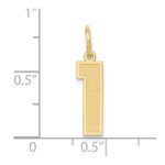 10k Medium Satin Number 1 Charm - Image 3