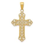 10k Fleur De Lis Cross Charm