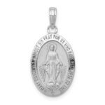 10k White Gold Miraculous Medal Pendant