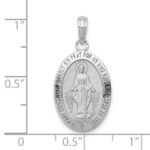 10k White Gold Miraculous Medal Pendant - Image 2
