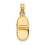 10k  3D Two-tone Baby Shoe Charm - Image 4