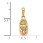 10k  3D Two-tone Baby Shoe Charm - Image 3