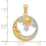 10k and Rhodium D/C Moon, Stars, and Sun Pendant - Image 3